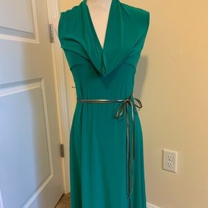 Arden B - Teal Dress with Silver & Gold Faux Ties